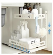 Organizer Szafki Kuchennej 2-poziomowy Organizer Wysuwane Półki Pod Zlew