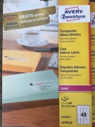 Przezroczyste etykiety adresowe Avery Zweckform  45,7 x 25,4 mm, L4770-25