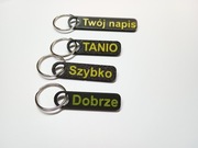 Brelok z własnym napisem Napis i kolory do wyboru wraz z kółkiem DRUK 3D