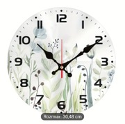 Nowy zegar ścienny w kwiaty 30 cm