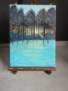 Obraz " Wschód słońca zimową porą"