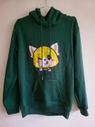 Nowa Zielona Bluza z Kapturem z grafiką kotka