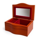 Drewniana szkatułka na biżuterię z lusterkiem – elegancki kuferek 24874 