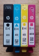 HP 655 KOMPLET WKŁADÓW TUSZY BLACK MAGENTA YELLOW CYAN ORYGINALNE PUSTE