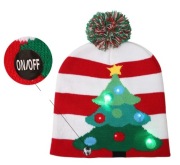 Ciepła czapka świąteczna LED.