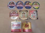 Etykiety po czeskich i słowackich piwach. 