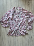 Bluzka koszula z długim rękawem na guziki w kwiatki H&M bawełniana  S M