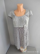 Szara sukienka falbanki 