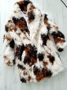 Piękny płaszcz krówka baranek kożuszek miś futerko S M