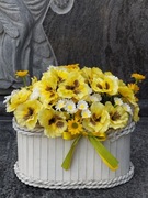 STROIK WIĄZANKA na grób cmentarz pomnik sztuczne bratki  Kompozycja GRÓB 