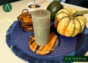 PIĘKNY ZESTAW Świeca z Podstawką 4Podkładki Stojak