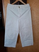 Białe jeansowe spodnie rybaczki za kolana H&M 42