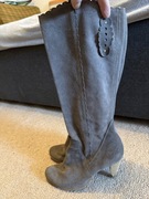 Skórzane zamszowe kozaki,r.39