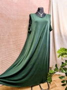Ciemno zielona długa sukienka plus size oversize z krótkim rękawem r. 3XL