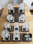 Zestaw nowoczesnych lamp MODUS (Wenge / Lustro / Szkło) – Plafon + Kinkiety