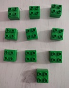 Klocek Lego Duplo 2x2 10 szt zielony 