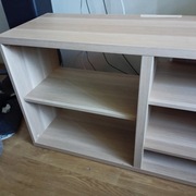 BESTA Szafka pod TV, im.dębu bejcowanego na biało, 120-40-48 cm rozłożony