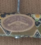 2 stare zabytkowe wieszaki drewniane obszyte materiałem PRL