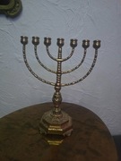 Menora Swiecznik Zydowski 7-mio ramienny Kandelabr Malm!1980