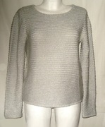 JASNY SZARY SWETER SREBRNA NITKA RESERVED rozm M / L (A074) 