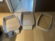 Duza Kuweta 3 w 1 dla kota z wysoką ramką i sitem Kolor Beżowy