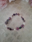 Bransoletka handmade z naturalnych kamieni hematyt perły jaspis cesarski