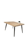 Industrialny stolik kawowy w stylu loftowym 80 x 62cm drewniany blat NATURA