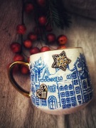 świąteczny kubek ręcznie malowany Blue