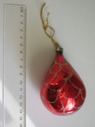 stara bombka choinkowa gruszka ornament szklana PRL