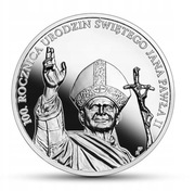 Moneta Srebrna 10 zł 100 ROCZNICA URODZIN JANA PAWŁA II 1oz Ag999