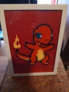 Pokemon, Charmander. Obraz zrobiony z pinów