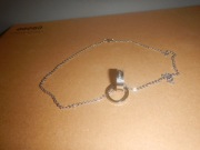 łańcuszek z 2 pierścionkami z napisem never change love eternal 