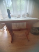 Stolik retro vintage kuchenny drewniany litego drewna rustykalny tradycyjny