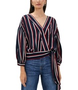 Pepe Jeans bluzka wiązana w paski top rekaw