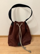 Torebka worek bordowa Me&bags 41x43cm mieści A4 stan idealny