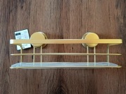 Nowa półka łazienkowa wisząca Smukee złota szczotkowana na przyssawki