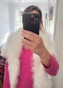 Bolerko ślubne ecru z piór marabuta 