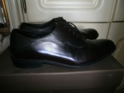 BORDOWE FABER SKÓRA świetny stan WIZYTOWE CASUAL UNISEX 41 wkł 28