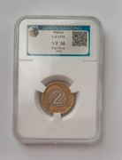 2 złote 1995 DESTRUKT-BŁĄD BICIA GIBON GRADING VF30