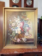 obraz olejny kwiaty na płótnie ręcznie malowany NOWA rama sygnowany