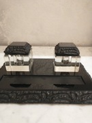 Antyk, zabytek. Kałamarz przybornik na biurko Art Deco, przedwoj. Ząbkowice