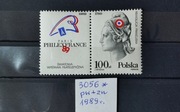 3056** Światowa Wystawa Filatelistyczna - przywieszka, 1989 r.