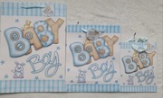 torebki prezentowe baby boy 3D zestaw komplet baby shower chrzest chrzciny 
