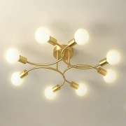 Żyrandol Złoty Sputnik 8-ramienny, 4 Półokręgi, 85 cm