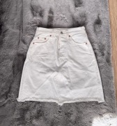 Spódnica Levi’s W23 XS wysoki stan biała jeansowa
