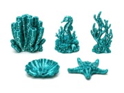 Dekoracje do formikarium terrarium dla mrówek zestaw 5 figurek morskich 3D