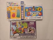 Potwory Głodomory Literka do Literki Puzzle Europa zestaw gier edukacyjnych