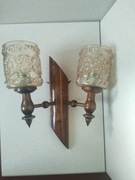 Kinkiet drewniany lakierowany podwójny 