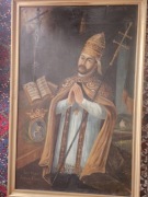 Papież Leon Wielki duży stary obraz herb Ślepowron