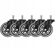 KÓŁKA DO FOTELA BIUROWEGO OBROTOWEGO GUMOWE KAUCZUKOWE KOMPLET MOCNE 5szt